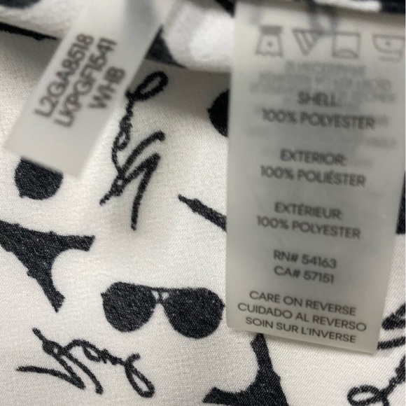 KARL LAGERFELD PARIS White/Black Eiffel Tower & Sunglasses Print  – Size XL - Picture 4 of 5